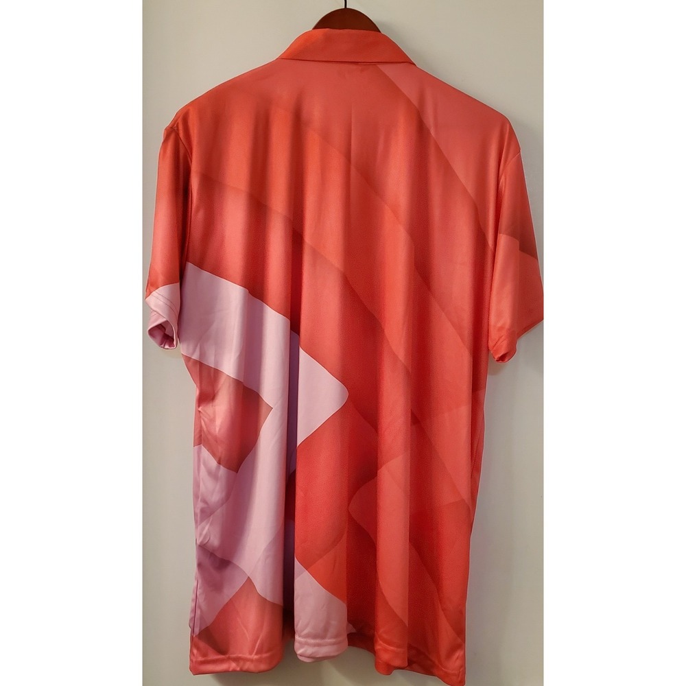 PLG Play Loud Golf Polo Shirt 3XL Poly Color Block Grqphic Pink/Violet/Berry - Picture 5 of 8